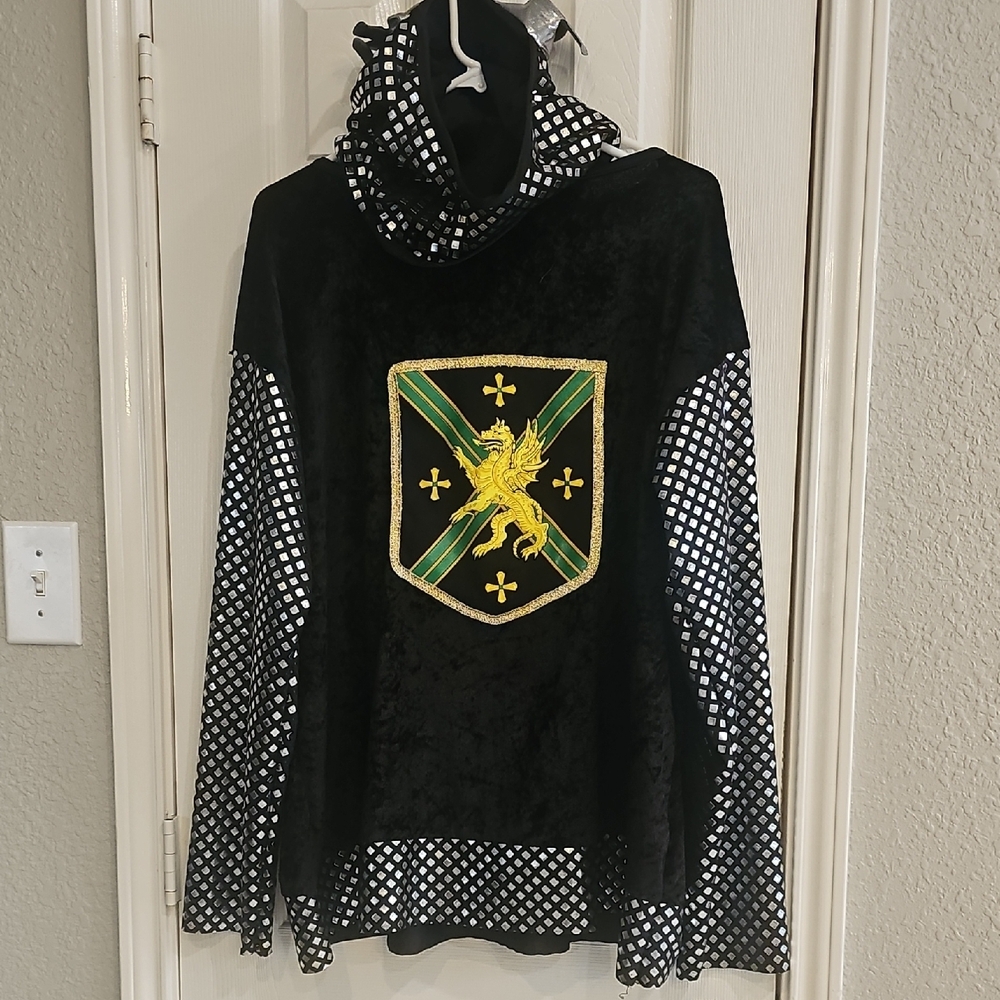 Griffin Crest Medievil Knight Warrior Costume Top Hood Set One Size Halloween